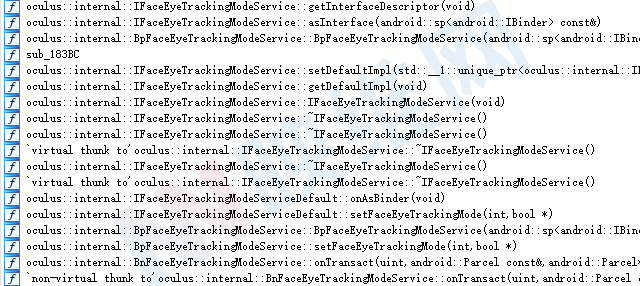 代码显示Quest系统已经增加面部追踪、眼动追踪服务
