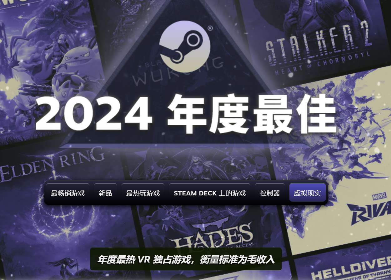 Steam 2024年度最佳VR游戏榜单TOP48