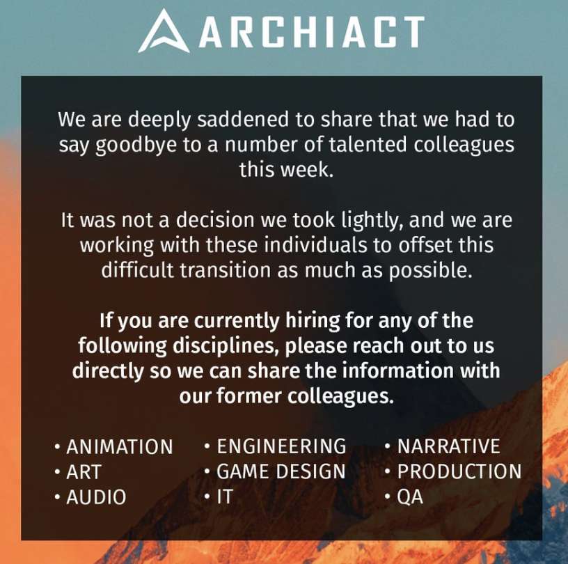自称最大VR独立开发商之一的Archiact宣布裁员