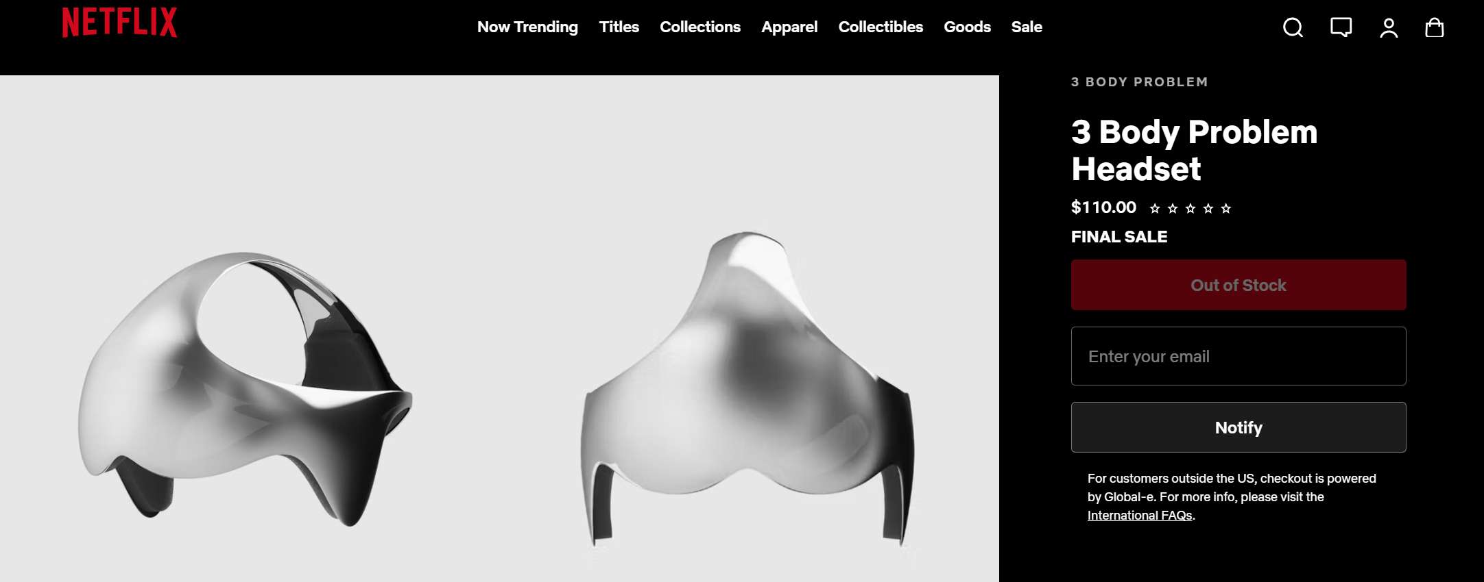 Netflix以110美元开售《三体》VR头显，但目前已售罄