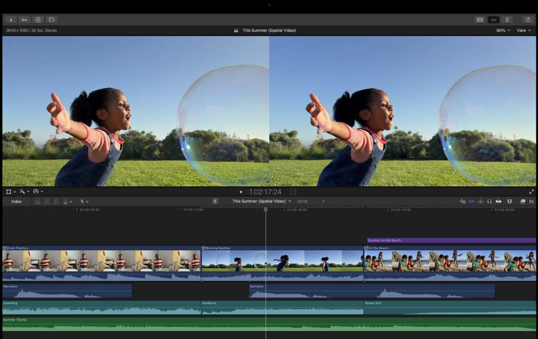 苹果软件Final Cut Pro 11现已支持空间视频编辑